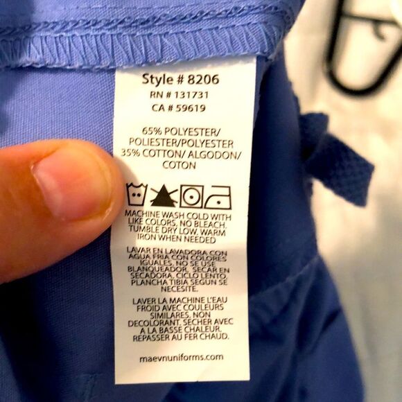 Red Panda L Men’s Ceil Blue Elastic Waist Drawstring 8+ Pocket Scrub Pants - Picture 14 of 14